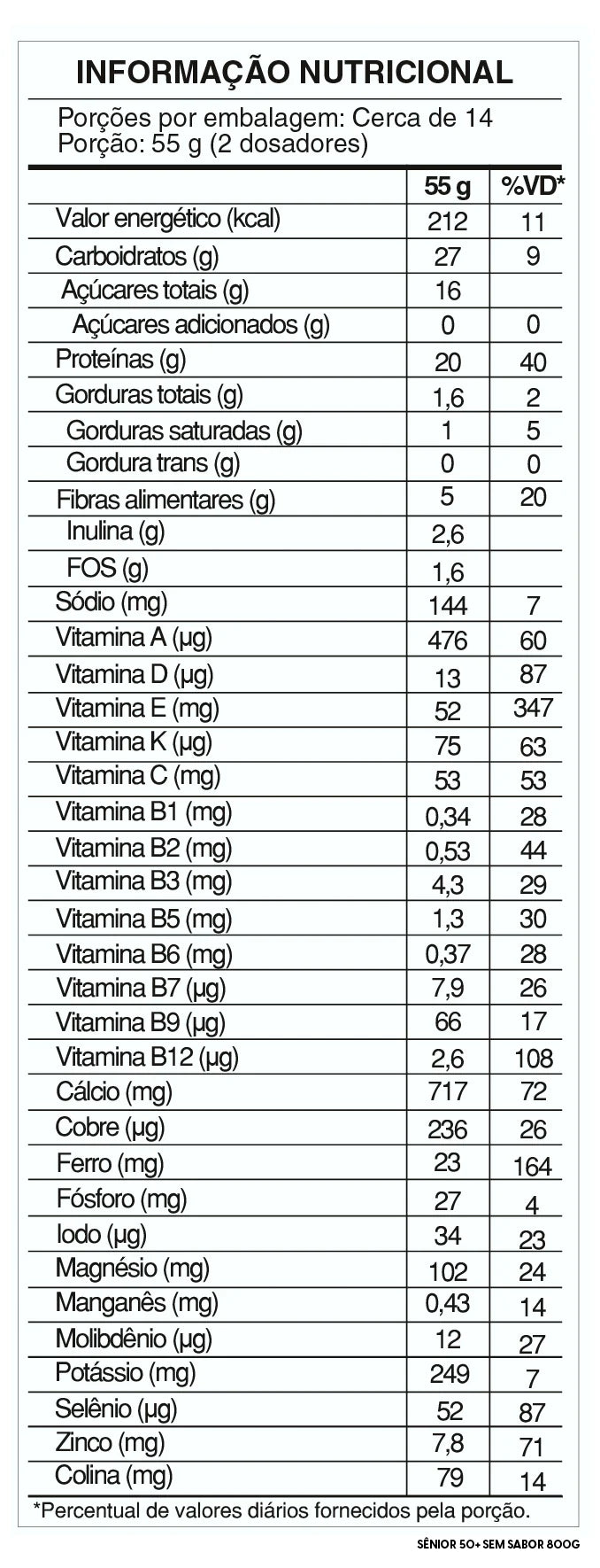 Suplemento Alimentar Veetal Sênior 50+ Pholias 800g Baunilha
